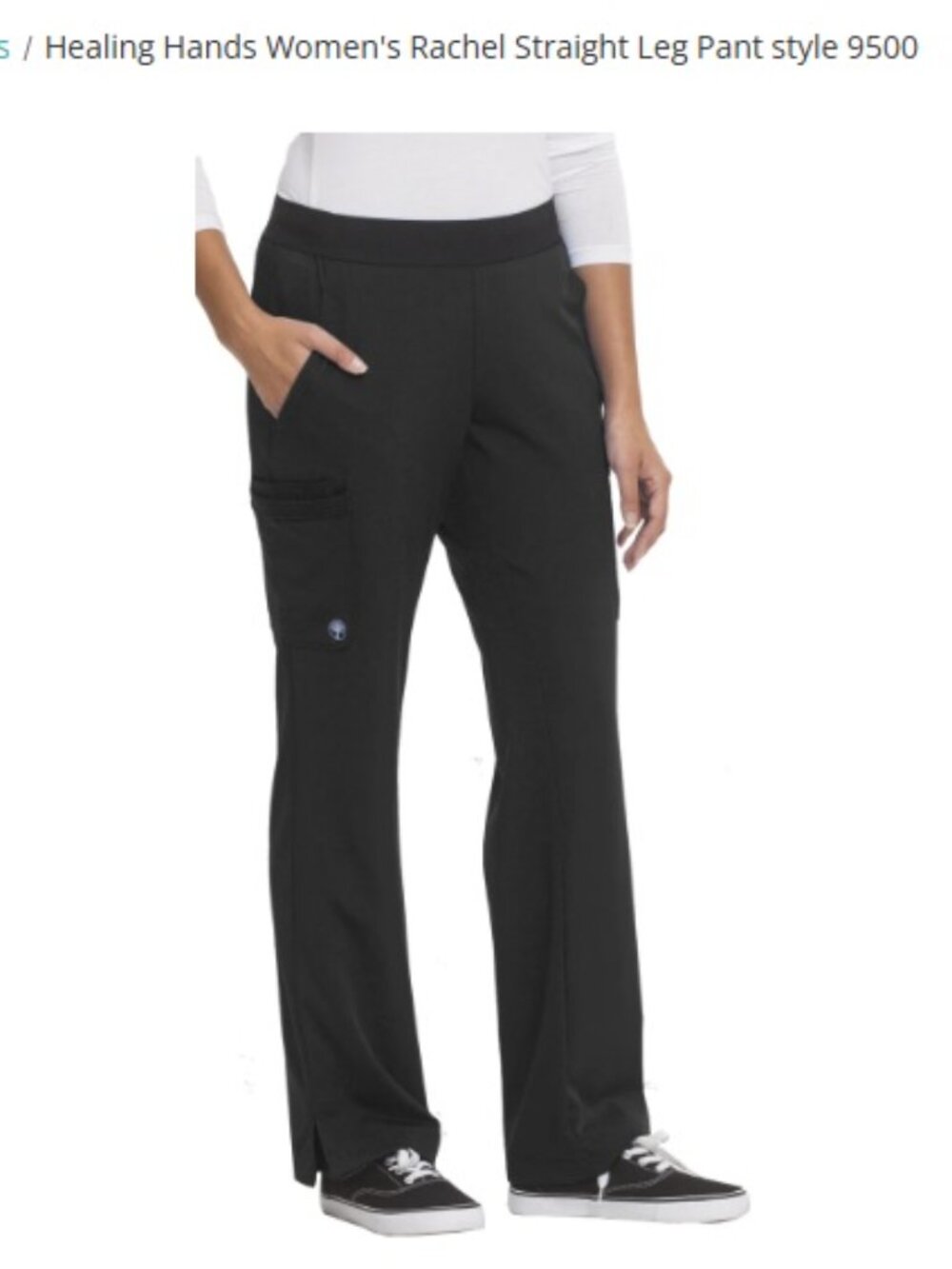 Healing Hands Rachel 9500 Black Scrub Pants Medium